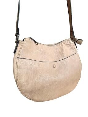 Isabelle Beige Leather Crossbody Bag with Adjustable Strap
